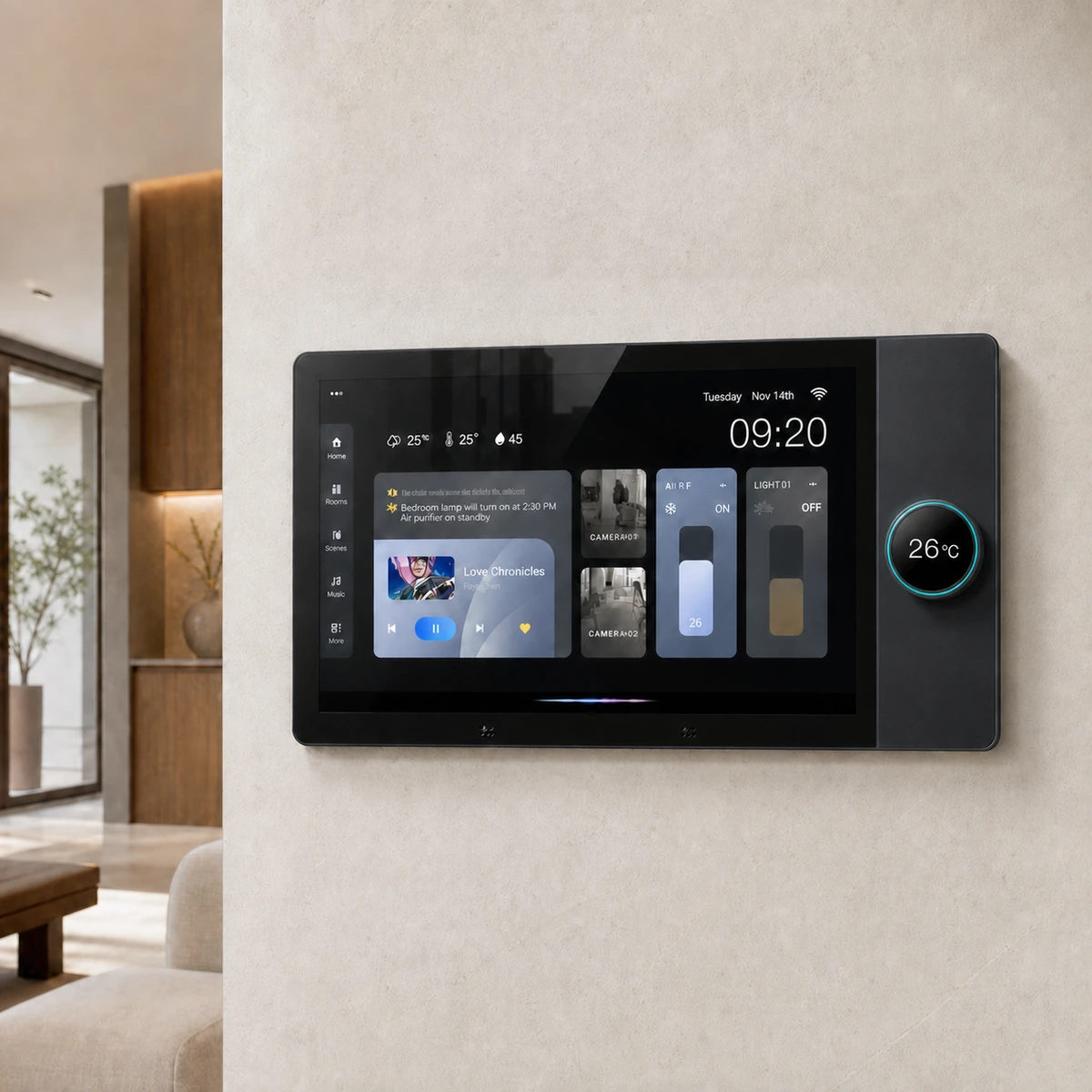 8 Inch Touch Control Panel with Rotary Switch